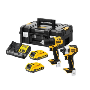 Set 2 scule DeWALT DCK2061D2T-QW, 18V, 2x acumulator, incarcator (Negru/Galben) imagine