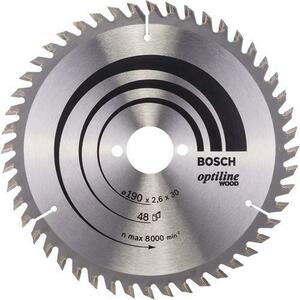 Disc pentru fierastrau circular, Bosch Optiline Wood, 190 x 2.6 x 30mm, 48T imagine