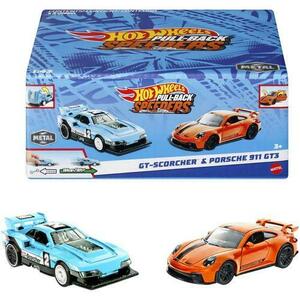 Set 2 masinute metalice Hot Wheels Pull Back- Gt-Scorcher si Porsche 911 Gt3 1: 43 imagine