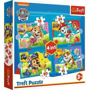 Puzzle Trefl 4 in 1 Paw Patrol, Echipa catelusilor imagine