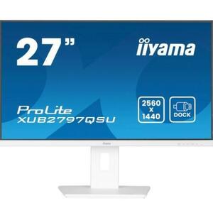 Monitor IPS LED Iiyama 27inch XUB2797QSU-W2, QHD (2560 x 1440), HDMI, DisplayPort, Boxe, Pivot, 100 Hz, 1 ms (Alb) imagine