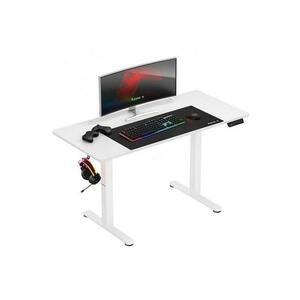 Birou gaming electric Huzaro Hero 8.2, Ecran LCD intuitiv, max 80 kg, Suport casti si pahar, Inaltime ajustabila 72-118 cm (Alb) imagine