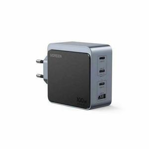 Incarcator retea Ugreen Nexode Air 100W, GaN Fast Charging, 3x USB-C, 1x USB-A, Negru/Gri imagine