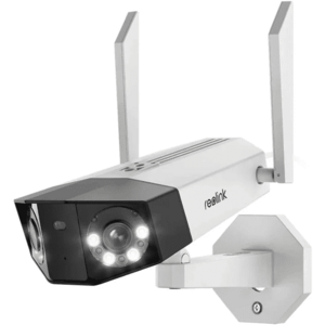 Camera supraveghere IP exterior Reolink Duo WiFi W730, 8MP, unghi vizual 180 grade, slot card, lumina alba/IR 30 m, detectie oameni/vehicule, microfon, difuzor (Alb) imagine