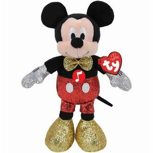 Jucarie de plus Disney Mickey Mouse, cu sclipici si sunete, 20 cm imagine