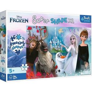 Puzzle Trefl Junior Super Shape XL, Disney Frozen, Lumea Annei si a Elsei, 104 piese imagine