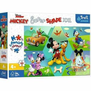 Puzzle Trefl Junior Super Shape XXL, Disney Mickey Mouse, Mickey amuzantul, 60 piese imagine