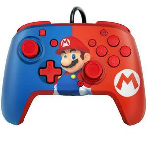 Controller PDP Rematch Super Mario pentru Nintendo Switch, USB, Cablu 3m, Conectare casti jack 3.5mm (Albastru/Rosu) imagine