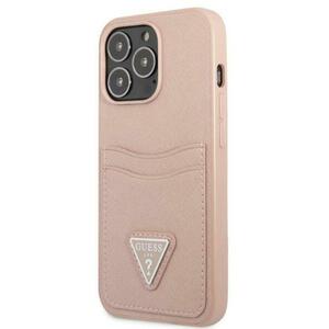 Protectie Spate Guess Saffiano Double Card pentru Apple iPhone 13 Pro Max (Roz) imagine