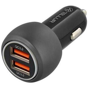 Incarcator Auto Tellur, 2x USB, 6A (Negru) imagine