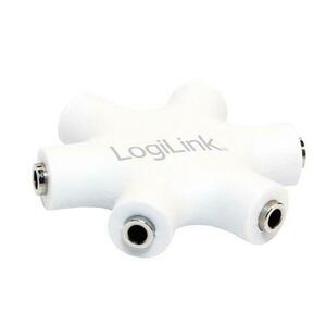 Splitter audio LOGILINK CA1088, 6 x jack 3.5mm , stereo, , cablu 20cm (Alb) imagine