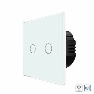 Intrerupator Dublu Wi-Fi + RF433 cu Touch din Sticla LUXION imagine