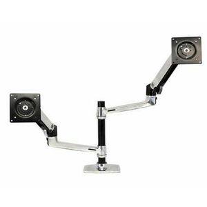 Suport monitor Ergotron LX Dual Stacking Arm, 24inch, Pivot (Argintiu) imagine