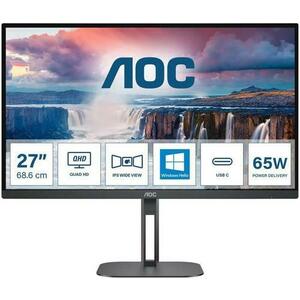 Monitor VA LED AOC 27inch Q27V5N, QHD (2560 x 1440), HDMI, DisplayPort, AMD FreeSync, Pivot, Boxe (Negru) imagine