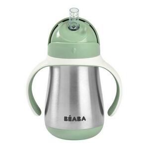 Cana cu pai din inox Beaba, 250 ml, Sage Green imagine