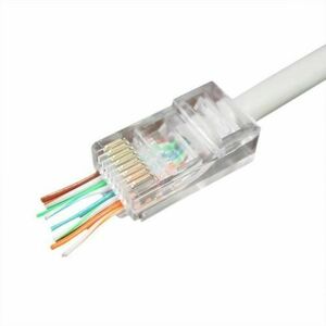 Mufa modulara 8P8C pentru cablu solid LAN RJ 45 neecranate - set 50 buc. imagine