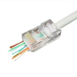 Mufa modulara 8P8C pentru cablu solid LAN RJ 45 neecranate - set 100 buc. imagine