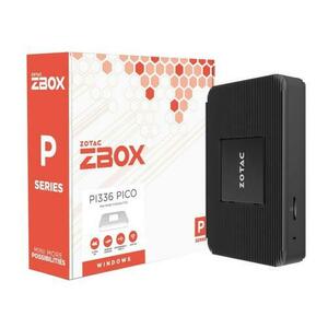 Calculator Bareboe ZOTAC ZBOX P Series PI336 pico, Mini-PC, Intel Celeron N6211, 2 cores, 1.2GHz up to 3.0GHz, 1.5MB, 4GB DDR4, 128GB eMMC, Wi-Fi, Blueooth, Windows 11 Pro (Negru) imagine