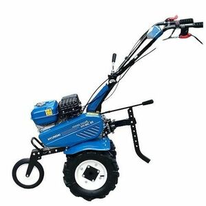 Motocultor Hyundai HY-MC80, Benzina, 7 CP, 212 cmc, Latime maxima de lucru 80 cm, Adancime de frezare 10-30 cm, Freza de pamant si roti de cauciuc (Negru/Albastru) imagine