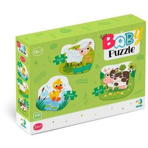 Puzzle 3 in 1 - Animalutele de la ferma (2, 3, 4 piese) imagine