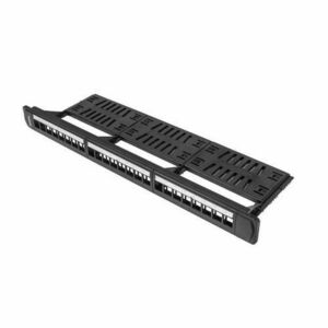 Modul pentru panou de conexiuni cu organizator de cabluri , Lanberg , 24 Porturi 1U , 19'' , negru imagine