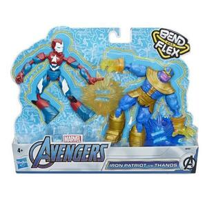 Set Avengers Bend and Flex 2 figurine Iron Patriot vs Thanos imagine