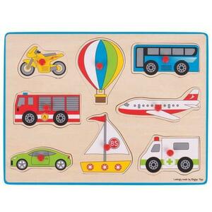 Puzzle din lemn incastru BigJigs Vehicule BJ260 imagine