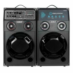 Set boxe audio Samus TWIN SOUND 10, 200 W, Egalizator 7 benzi, Bluetooth, AUX, USB, Card SD (Negru) imagine