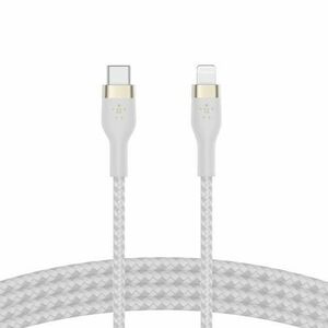 Cablu Belkin BOOST CHARGE PRO Flex USB-C catre LTG, Silicon impletit, 3M, Alb imagine