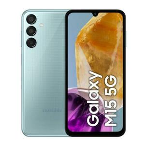 Telefon mobil Samsung Galaxy M15, Procesor Mediatek Dimensity 6100+, Super AMOLED Capacitiv touchscreen 6.5inch, 4GB RAM, 128GB Flash, Camera Tripla 50+5+2MP, 5G, Wi-Fi, Dual SIM, Android (Albastru deschis) imagine