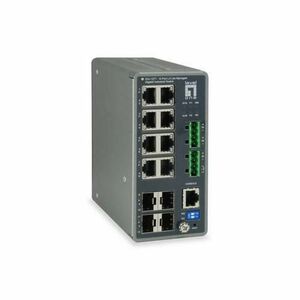 Switch Level One IGU-1271, 12 Porturi Gigabit, PoE (Gri) imagine