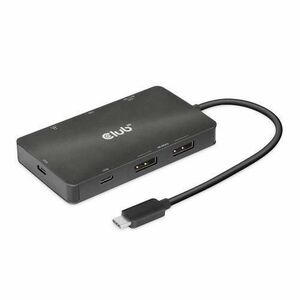 Hub USB Club3D CSV-1598, USB Type-C, Dual DisplayPort (Negru) imagine