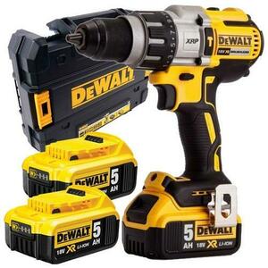 Masina de gaurit si insurubat cu percutie DeWalt DCD996P3-QW, 18V XR Li-Ion, motor fara perii, cu acumulatori, 3x5.0Ah (Negru/Galben) imagine