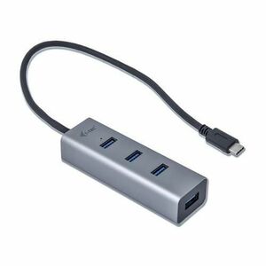 Hub USB i-TecC31HUBMETAL403, USB-C, 4 Porturi USB 3.0 (Gri) imagine