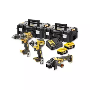 Set 3 scule, Dewalt (masina de gaurit si insurubat, masina de insurubat cu impact, polizor unghiular), 2 acumulatori 18 V, 5.0 Ah imagine