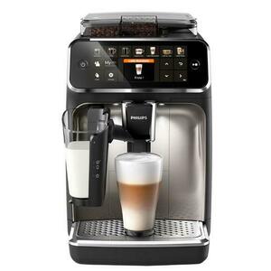 Espressor automat Philips LatteGo Seria 5400 EP5447/90, 1.8l, 1500W, 15 bar, Ecran Tactil TFT, 4 profiluri utilizator, 12 trepte macinare (Negru/Argintiu) imagine