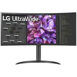 Monitor IPS LED LG 34inch 34WQ75C-B, WQHD (3440 x 1440), HDMI, DisplayPort, Ecran curbat, Boxe (Negru) imagine