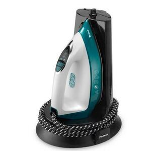 Statie de calcat Trisa Comfort Steam 7960.1412, 2400 W, Jet de aburi 140 g/min, Rezervor apa 1.3 L, Talpa ceramica (Alb/Albastru) imagine