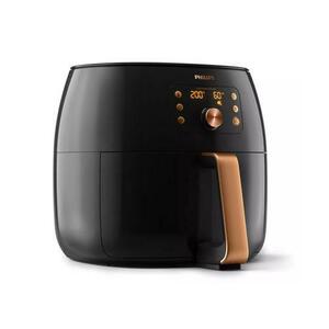 Friteuza cu aer cald Philips Airfryer XXL Smart HD9867/90, 2225 W, 7.3 l, Cos 1.4 kg, Tehnologie Smart Sensing, Aplicatia Philips NutriU (Negru/Auriu) imagine