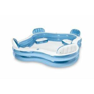 Piscina gonflabila INTEX Family Lounge 56475NP, 4 zone pentru relaxare, 229 x 229 x 66 cm, 882 L (Albastru/Alb) imagine