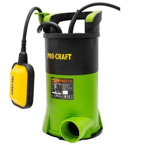 Pompa submersibila monoetajata ProCraft PN27, 750 W, In carcasa din plastic, Debit maxim 14000 l/h (Negru/Verde) imagine