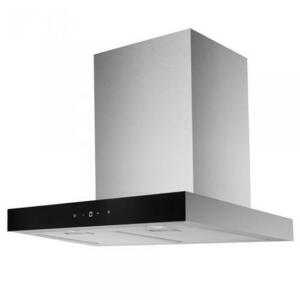 Hota decorativa Samus HS661DGX, 100 W, Control electronic tactil, 9 trepte, parte frontala din sticla neagra (Inox) imagine