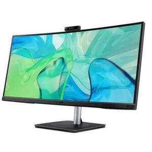 Monitor IPS LED Acer 34inch CB343CURDb, UWQHD (3440 x 1440), HDMI, DisplayPort, Ecran curbat, Boxe, Camera Web, 4 ms (Negru) imagine