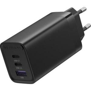 Incarcator retea Vention FERB0-EU, 65W, 2 x USB Type-C, 1 x USB, 5V/3A, PD 3.0, QC 3.0, QC 4.0 (Negru) imagine