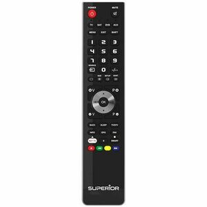 Telecomanda universala Superior, 2 in 1, programabila simultan pt. TV, DVD, satelit si AUX, conectare PC prin USB, cablu inclus, baterii 2 x AAA (neincluse), Negru imagine