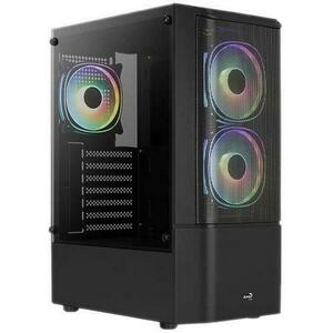 Carcasa Aerocool Quantum Mesh V3, Middle Tower, Tempered glass, iluminare ARGB (Negru) imagine