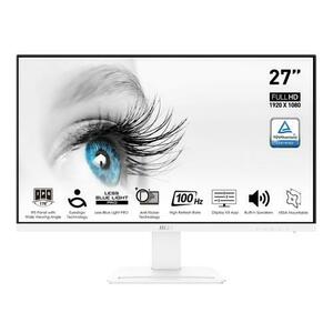 Monitor Gaming IPS LED MSI PRO 27inch MP273AW, Full HD (1920 x 1080), VGA, HDMI, DisplayPort, Boxe, 100 Hz, 4 ms (Alb) imagine