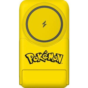 Acumulator extern OTL Pikachu, 5000 mAh, USB-C, Incarcare wireless (Galben) imagine