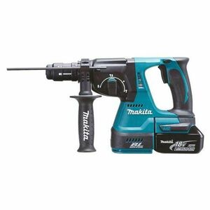 Ciocan rotopercutor Makita DHR243RTJ, SDS Plus, 18 V, 950 rpm, 4700 bpm, 2.0 J + 2x Acumulatori BL1830 5.0 Ah, Incarcator si Valiza transport Makpac imagine