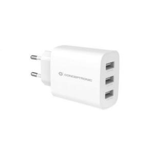 Incarcator retea Conceptronic ALTHEA13W, 3 x USB, 30W, Alb imagine